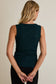 Gilli Boat Neck Side Shirring Tank - Hunter Green
