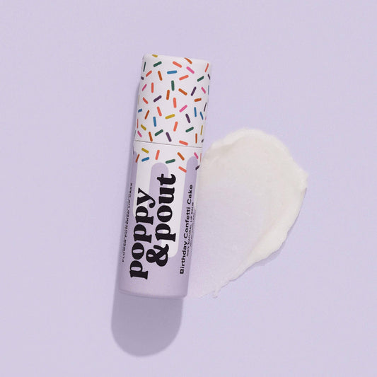 Poppy & Pout Birthday Cake Lip Balm- Purple