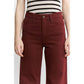 Mica Denim High Rise Wide Leg - Deep Burgandy