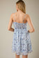 Gilli Sleeveless Spaghetti Strap Floral Mini Dress: Blue-Multi Floral