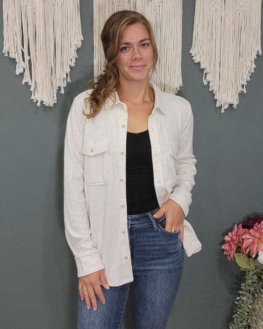 Thread and Supply Cassian Shirt -  Heather Oatmeal