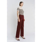 Mica Denim High Rise Wide Leg - Deep Burgandy