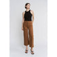Mica Denim High Rise Wide Leg Crop: Caramel