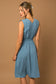 Sleeveless V-neck Shoulder Ruching Mini Dress *Multiple Colors*