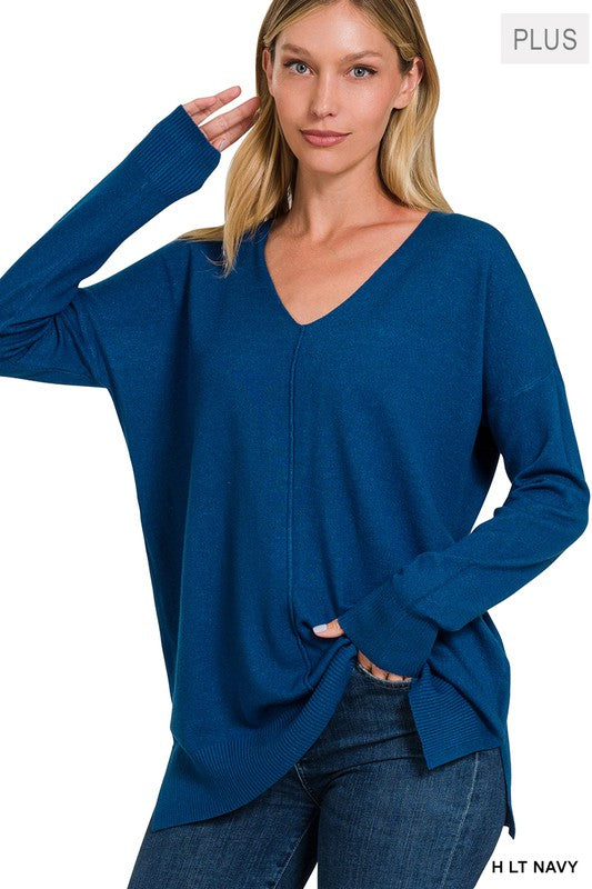 Plus Size Front Seam Sweater