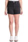 Essential High Rise Fray Hem Shorts: Black