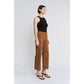 Mica Denim High Rise Wide Leg Crop: Caramel