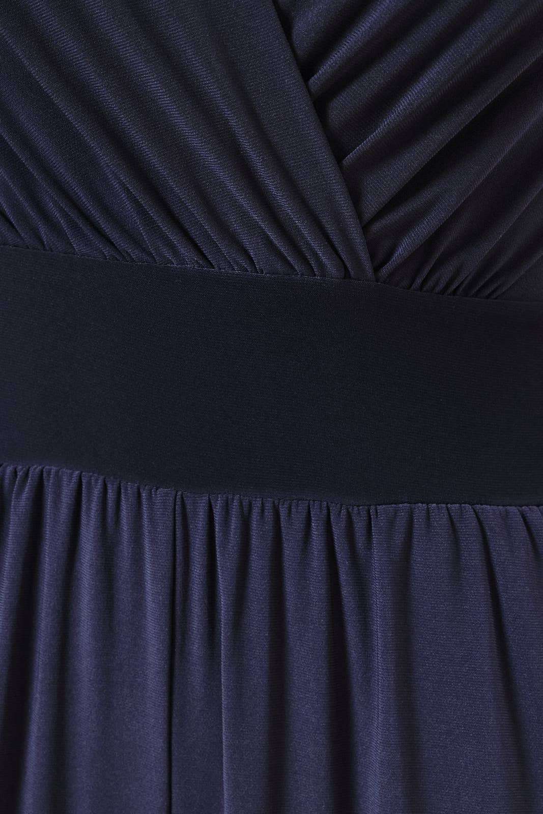 Surplice Sleevless Waist Defined Cropped Jumpsuit: Navy