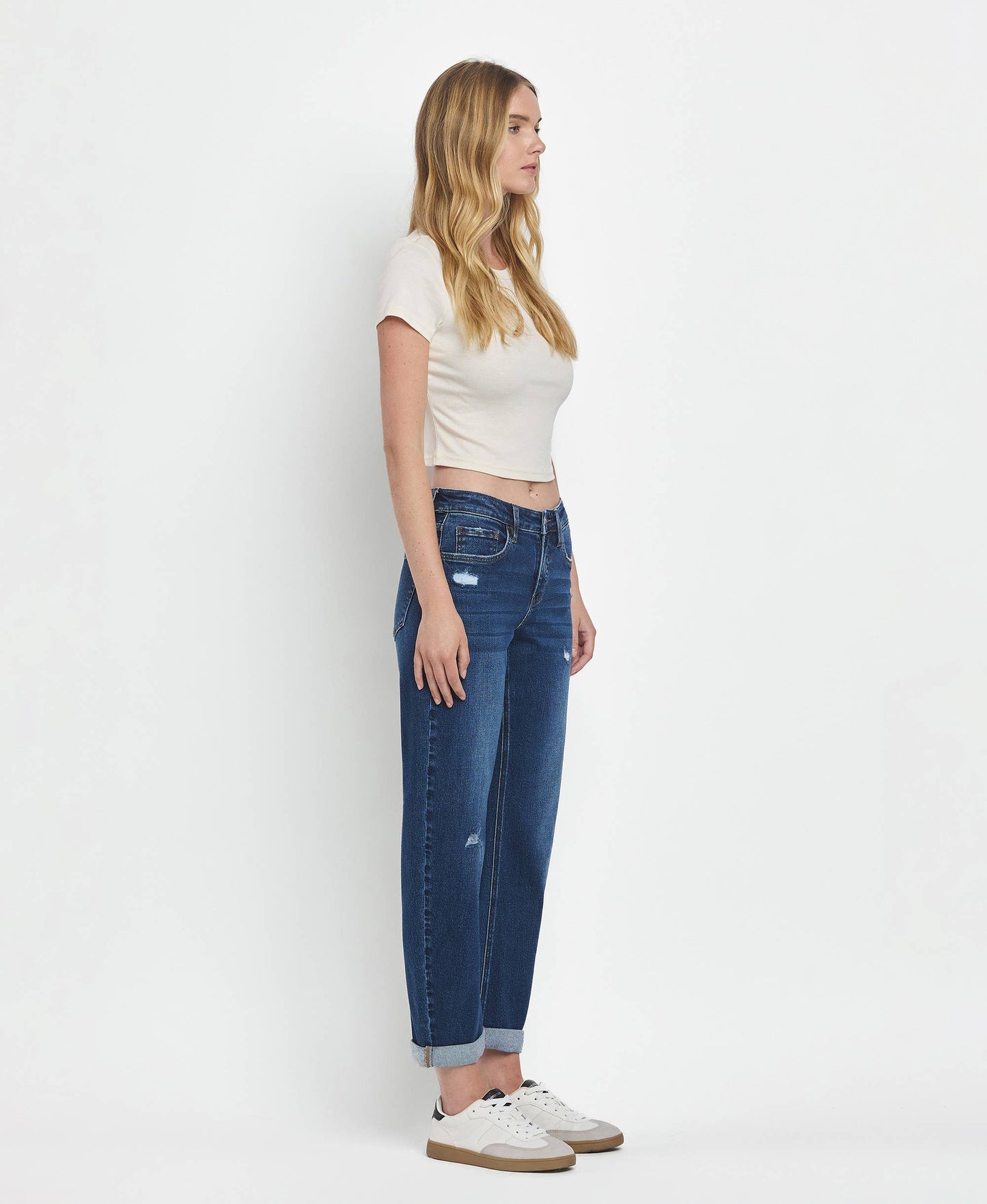 Lovervet Mid Rise Double Cuffed Barrel Jean