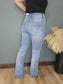 Reg/Curvy Judy Blue Mid Rise Cut Hem Bootcut Jeans