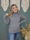 Heathered Grey Cowl Neck Staccato Sweater with Button Detailing