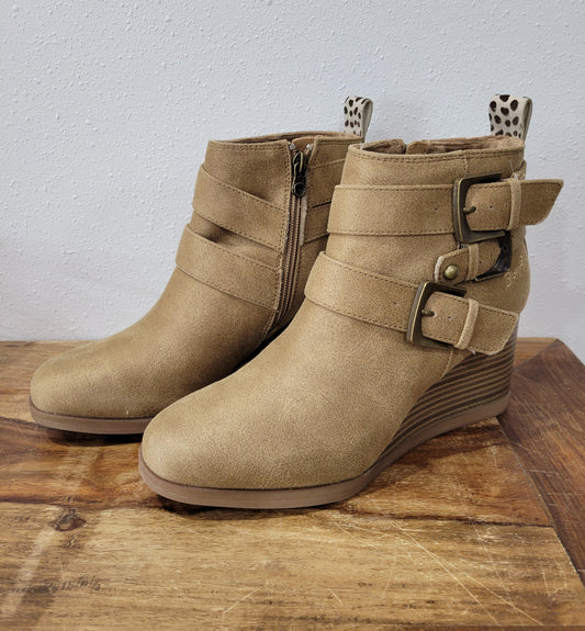 Blowfish Almond Pomela Wedge Boots