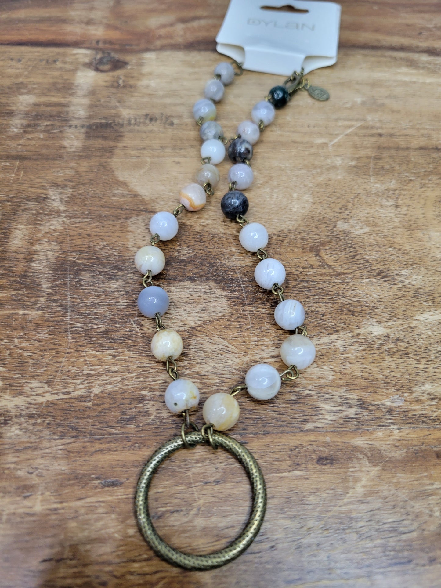 Shay Bamboo Agate Beaded Necklace