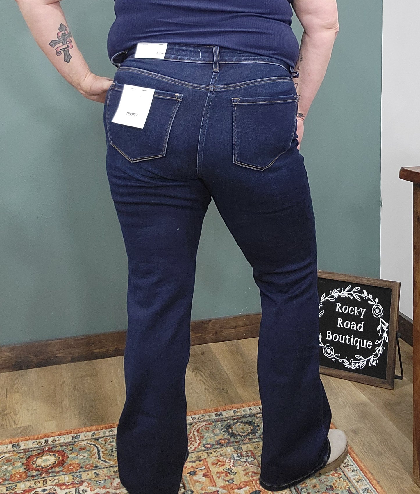 Curvy/Regular Vervet Miranda Mid Rise Slim Bootcut Jeans