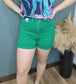Judy Blue Green High Rise Tummy Control Denim Shorts