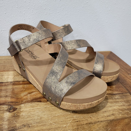 Corkys Bronze Keep It Casual Wedges