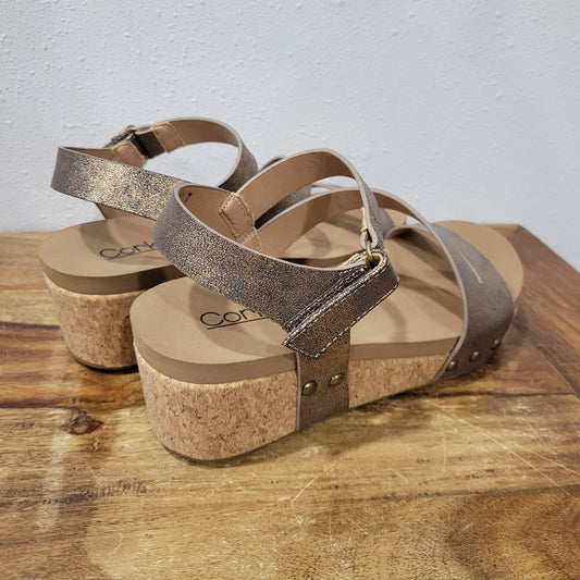 Corkys Bronze Keep It Casual Wedges