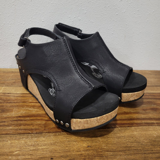 Very G Isabella Black Wedge Sandal