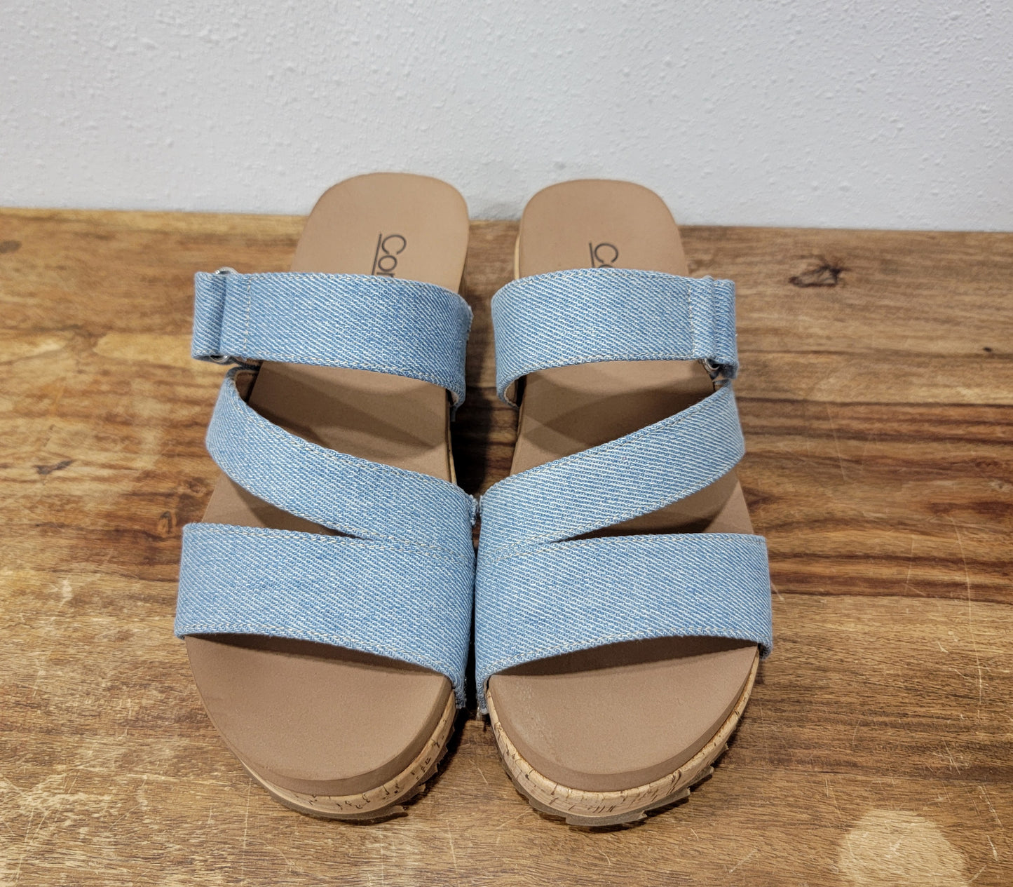 Corkys Voyage Blue Denim Wedge