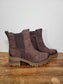 Brown Solo Suede Chunky Heel Boot