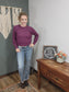 Zenana Purple Crew Neck Sweater