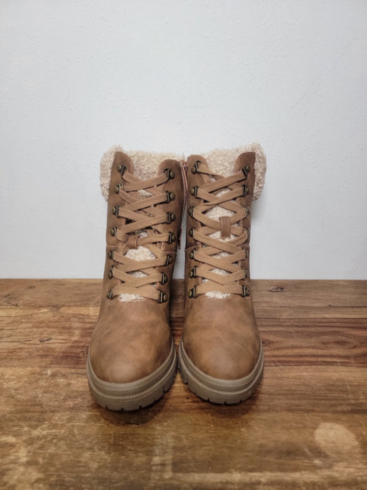 Very G Alpine Tan Sherpa High Heel Boot