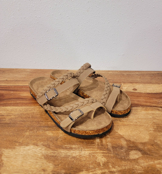 Outwoods Strappy Braided Sandal / Bork-65 Taupe