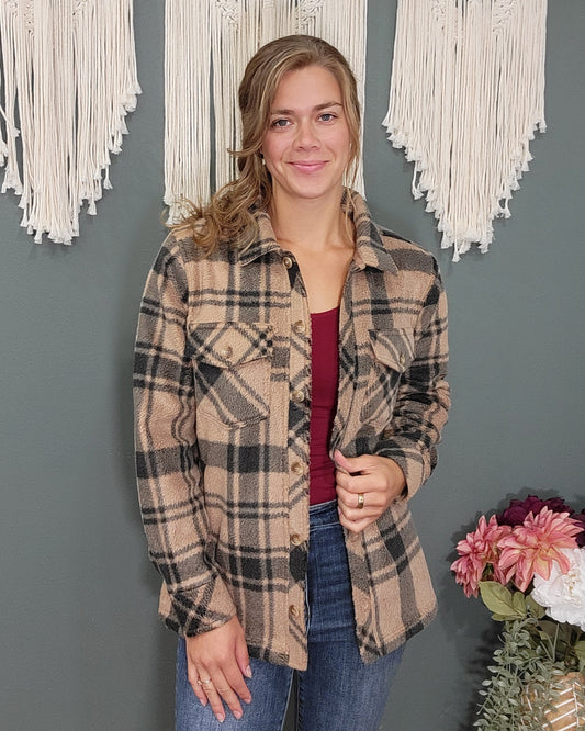 Thread and Supply Santa Fe Jacket -  Pecan Black Plaid