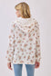 Bombom Off-White Floral Ribbed Hoodie