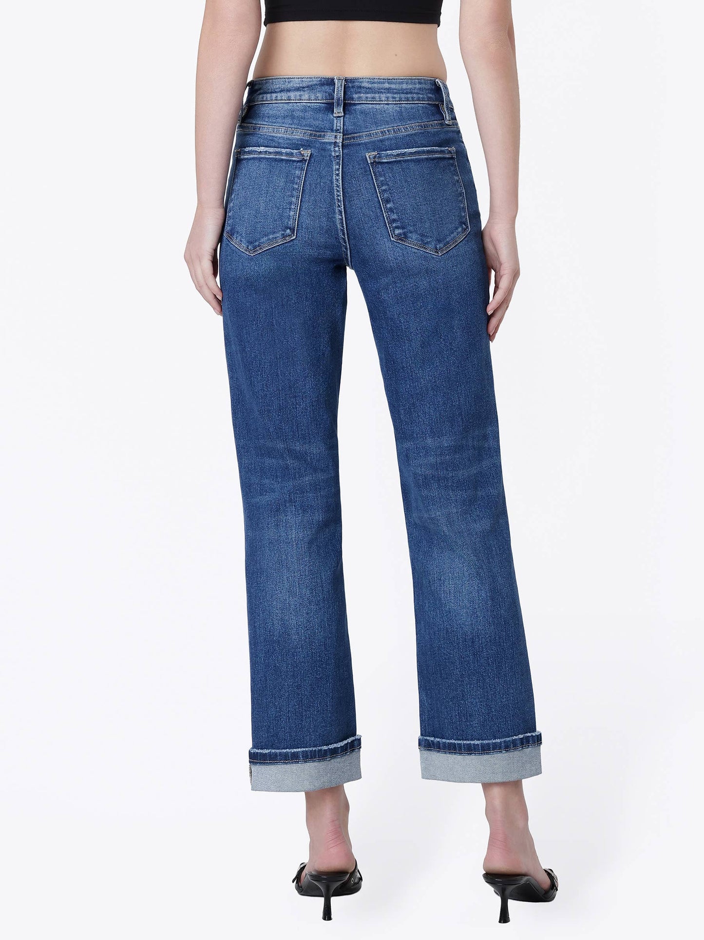 Lovervet High Rise Cuffed Crop Straight