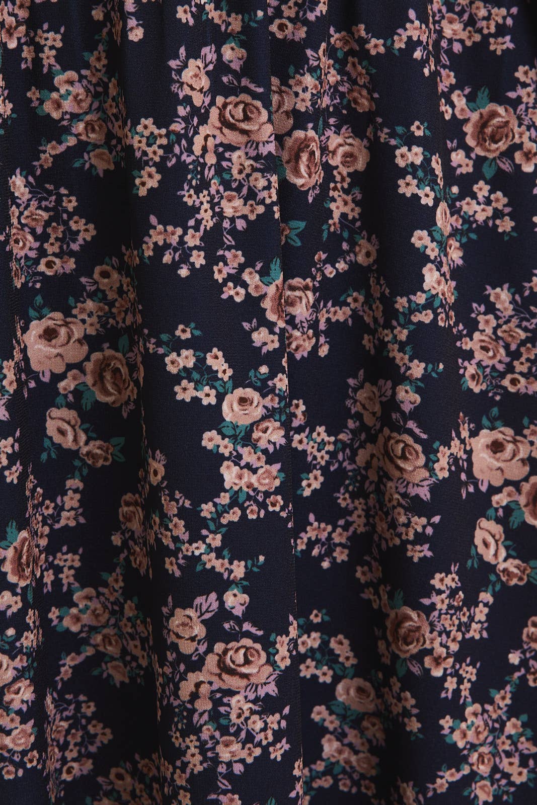 Gilli Short Sleeve Faux Wrap Dress: Navy-Taupe Disty Floral Print