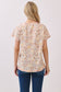 Beige Watercolor Dot Print Knit Top