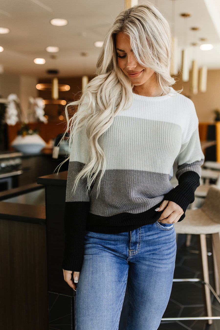 Ampersand Ave Paige Slate Knit Sweater