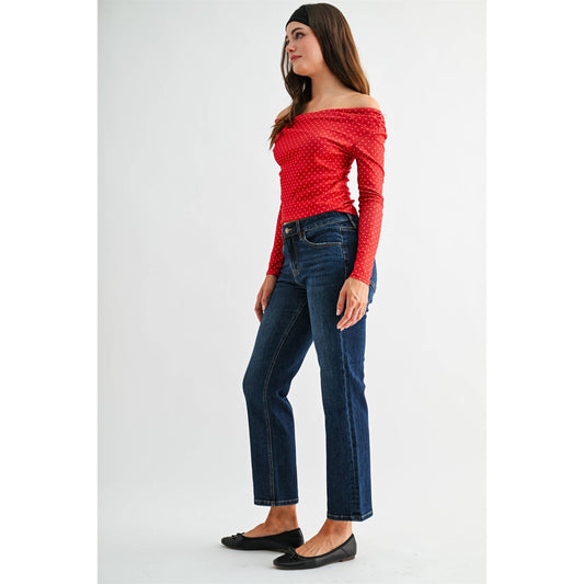 Mica Denim Mid-Rise Straight Ankle