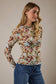 Gilli Long Sleeve Merrow Hem Mesh Top: Ivory-Multi Ditsy