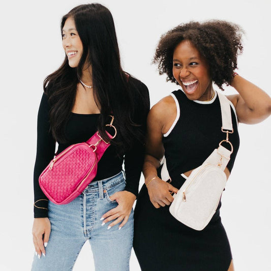 Waverly Woven Sling Bag: Fuchsia