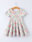 Spring Pastel Floral Girls Casual Dress