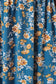Tie Strap Empire Waist Smocking Tropical Mini Dress: Blue-Yellow Ditsy