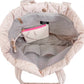 Presley Puffer Quilted Tote Bag With Pouch: Pink Floral