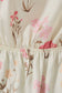 Round Neck Short Sleeve Waist Shirring Detail Top: Butter-Multi Floral