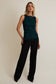 Gilli Boat Neck Side Shirring Tank - Hunter Green