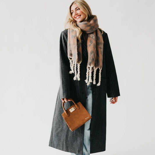 Nixie Nubuck Small Tote: Camel