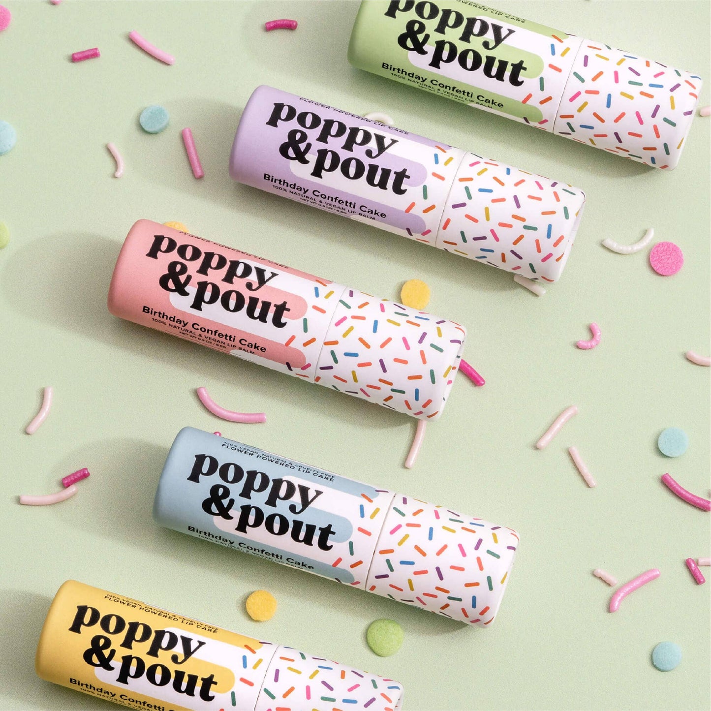 Poppy & Pout Birthday Cake Lip Balm- Green