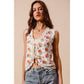 Floral Tie Front Vest