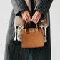 Nixie Nubuck Small Tote: Camel
