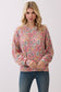 Vintage Floral Ribbed Knit Pullover
