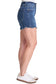 Plus Size High Rise Fray Hem With Side Slit Shorts: Dark Wash