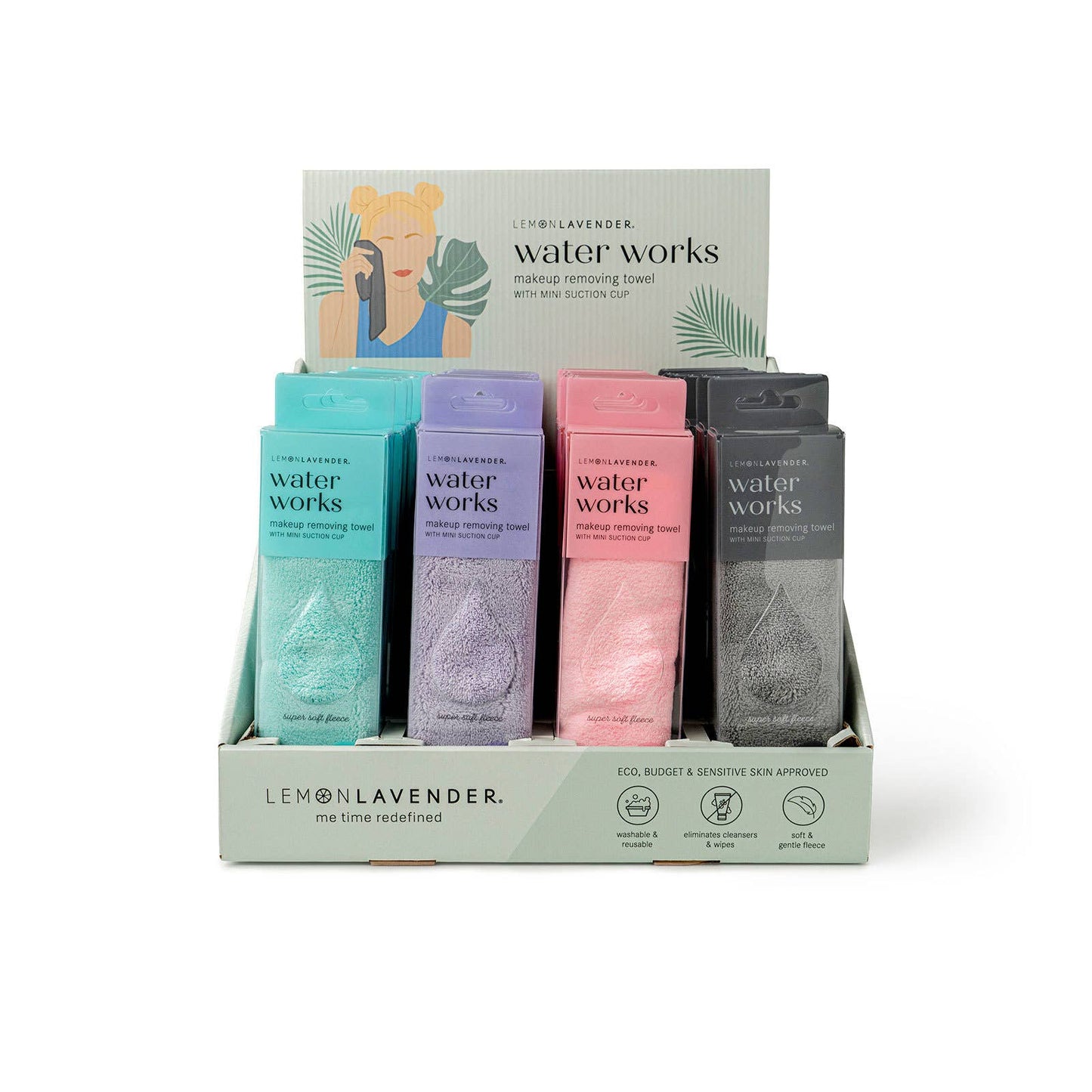 Lemon Lavender Water Works Make-up Removing Towel-Grey