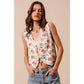 Floral Tie Front Vest