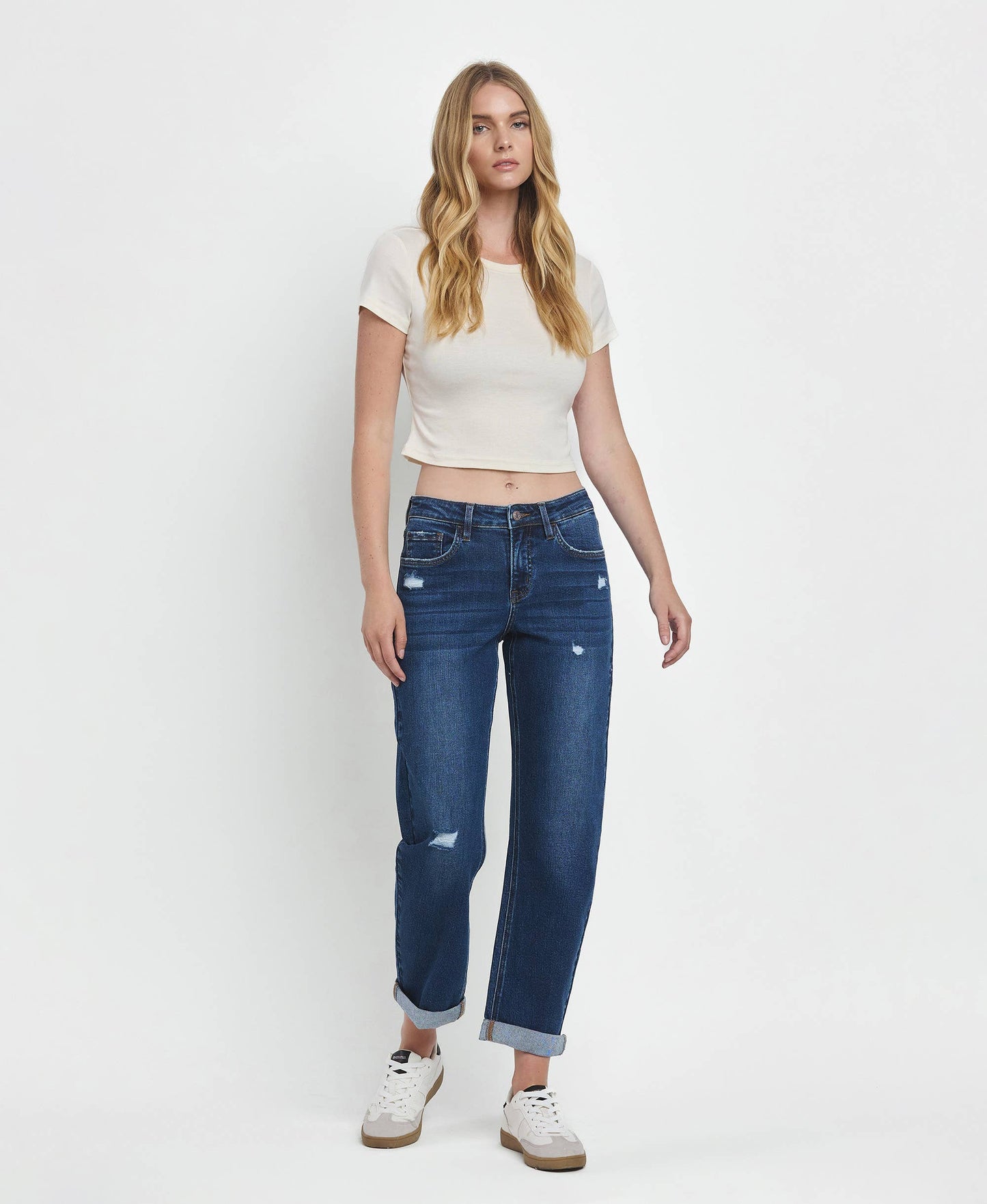 Lovervet Mid Rise Double Cuffed Barrel Jean